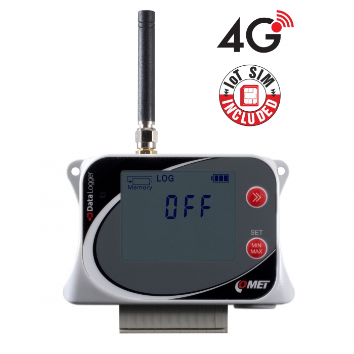 IoT Wireless Four channel Datalogger with pulse and two-state inputs, with built-in 4G modem