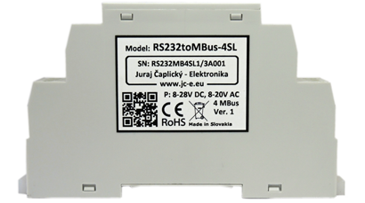 RS232toMBus-4SL - RS232 to M-Bus communication converter