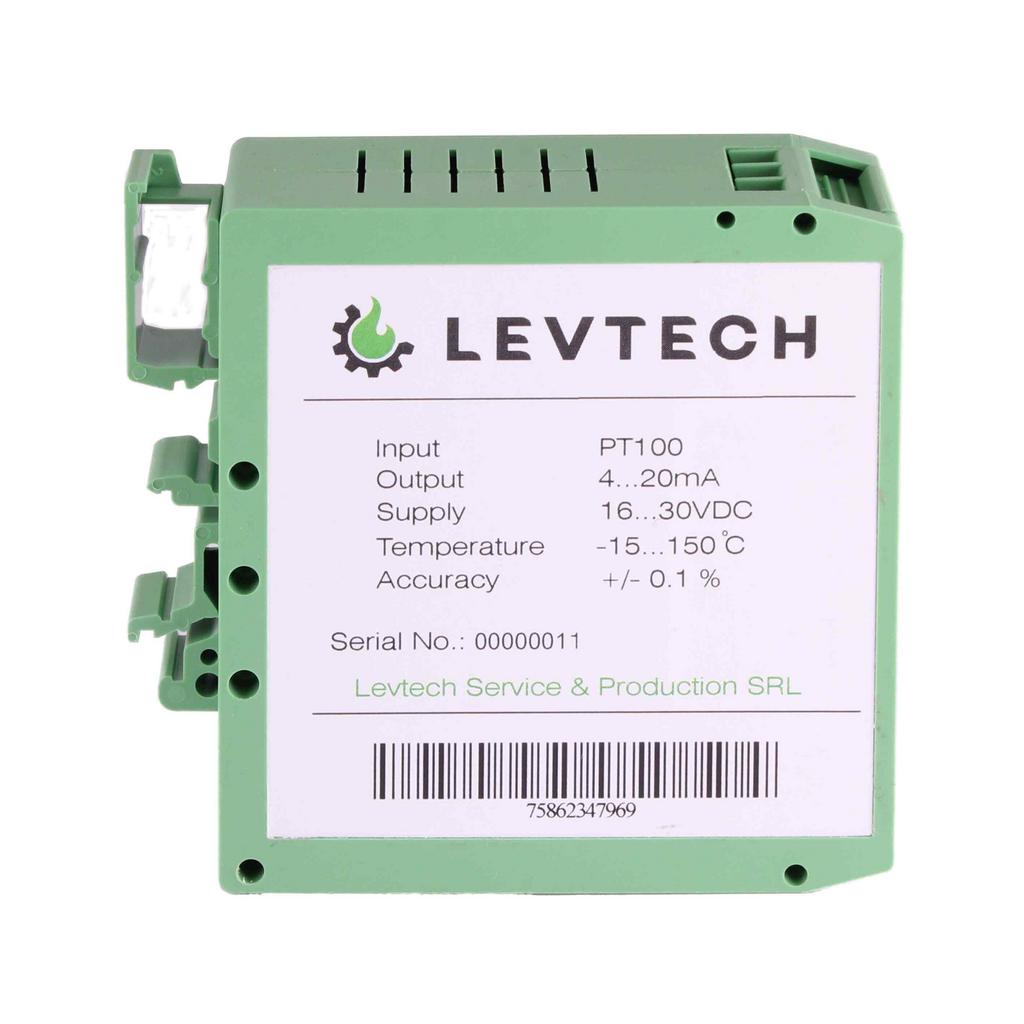 Temperature 4-20mA or 0-10V transmitter for Pt100 or Pt1000