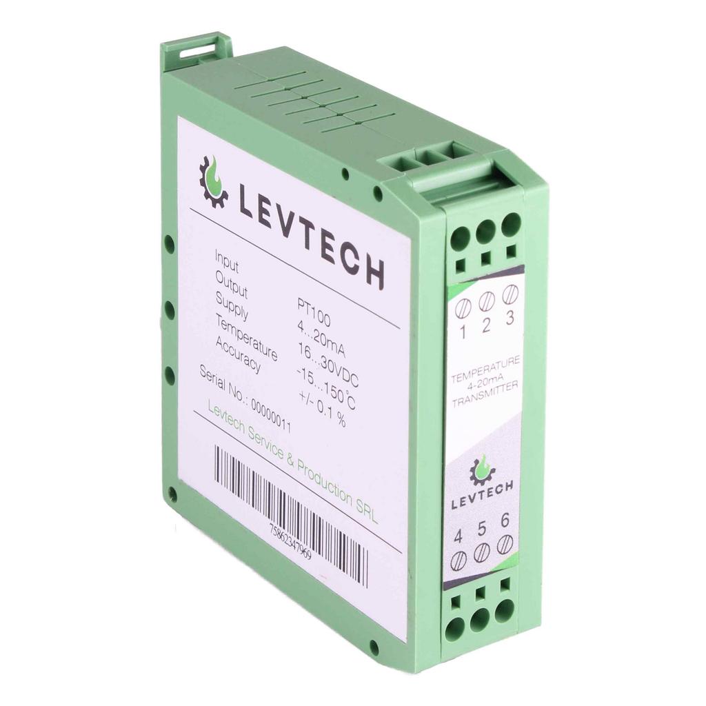 Temperature 4-20mA or 0-10V transmitter for Pt100 or Pt1000