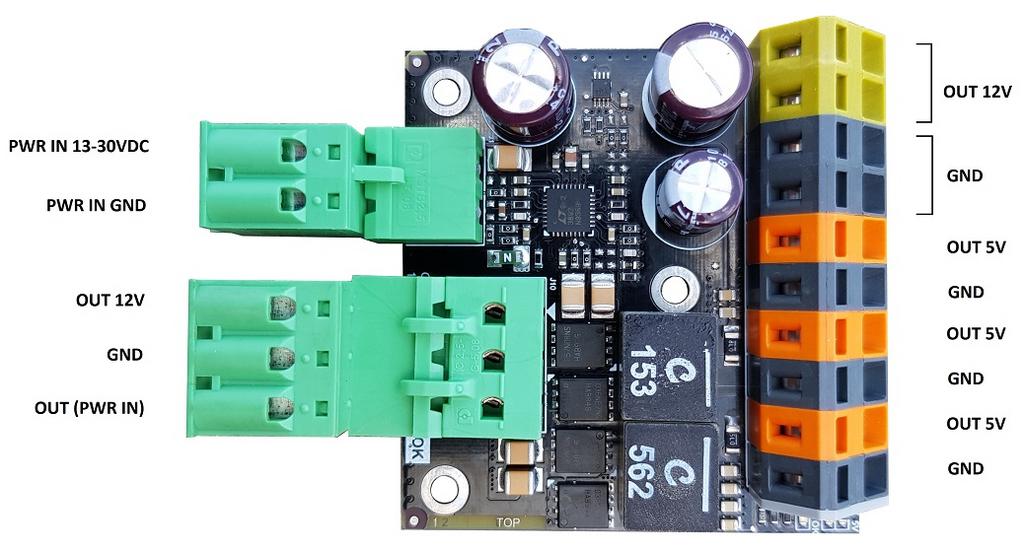 100-114-00 125W DC/DC converter 13-30V Input; 12V/5A + 5V/5A Output